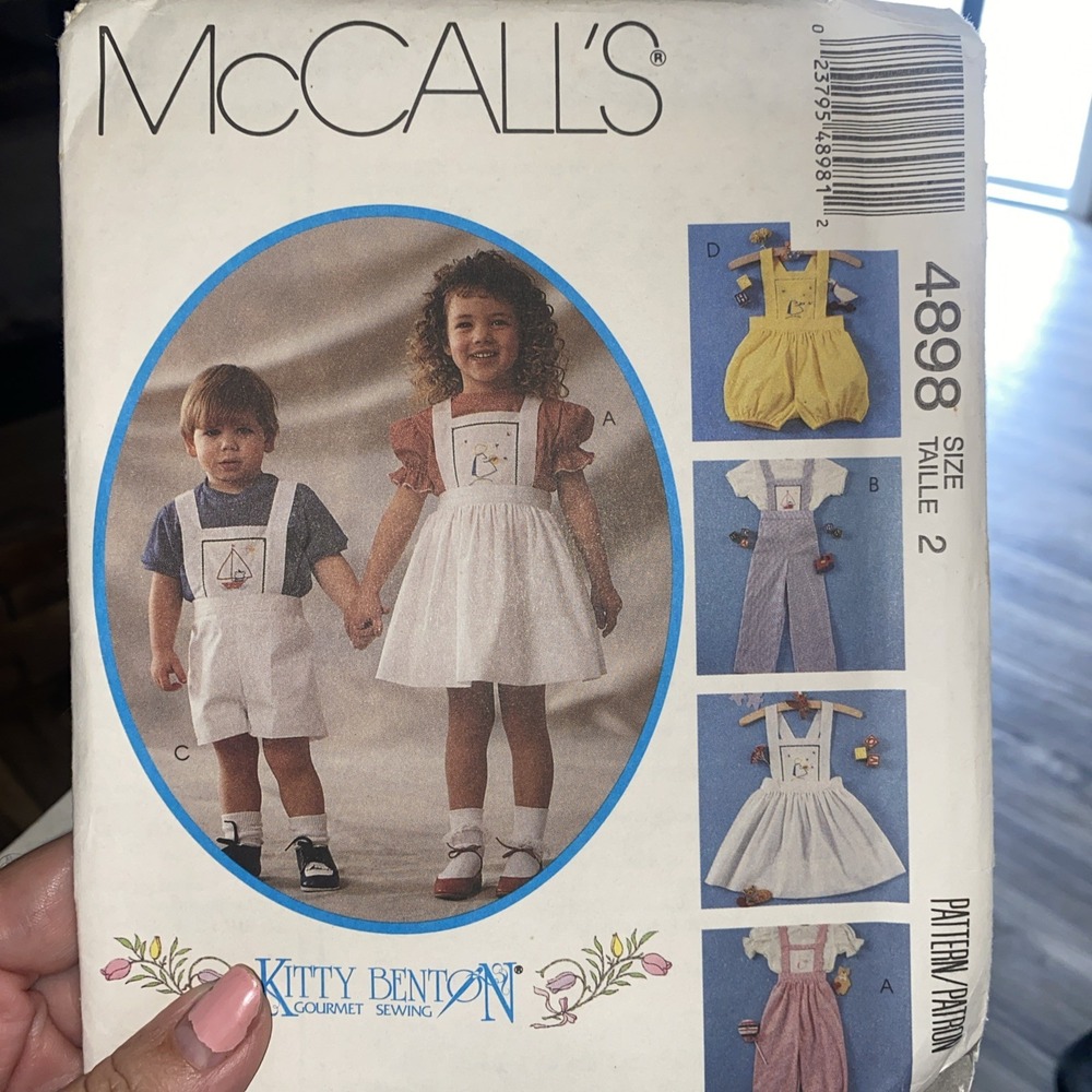 McCall's Kitty Benton pattern 4898 Childrens Tops, Pinafore, Overalls sz 2 uncut